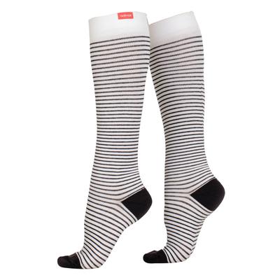 VIM&VIGR - Baumwollsocken mit abgestufter Kompression 30-40 mmhg für Männer & Frauen - Creme & Schwarz Image