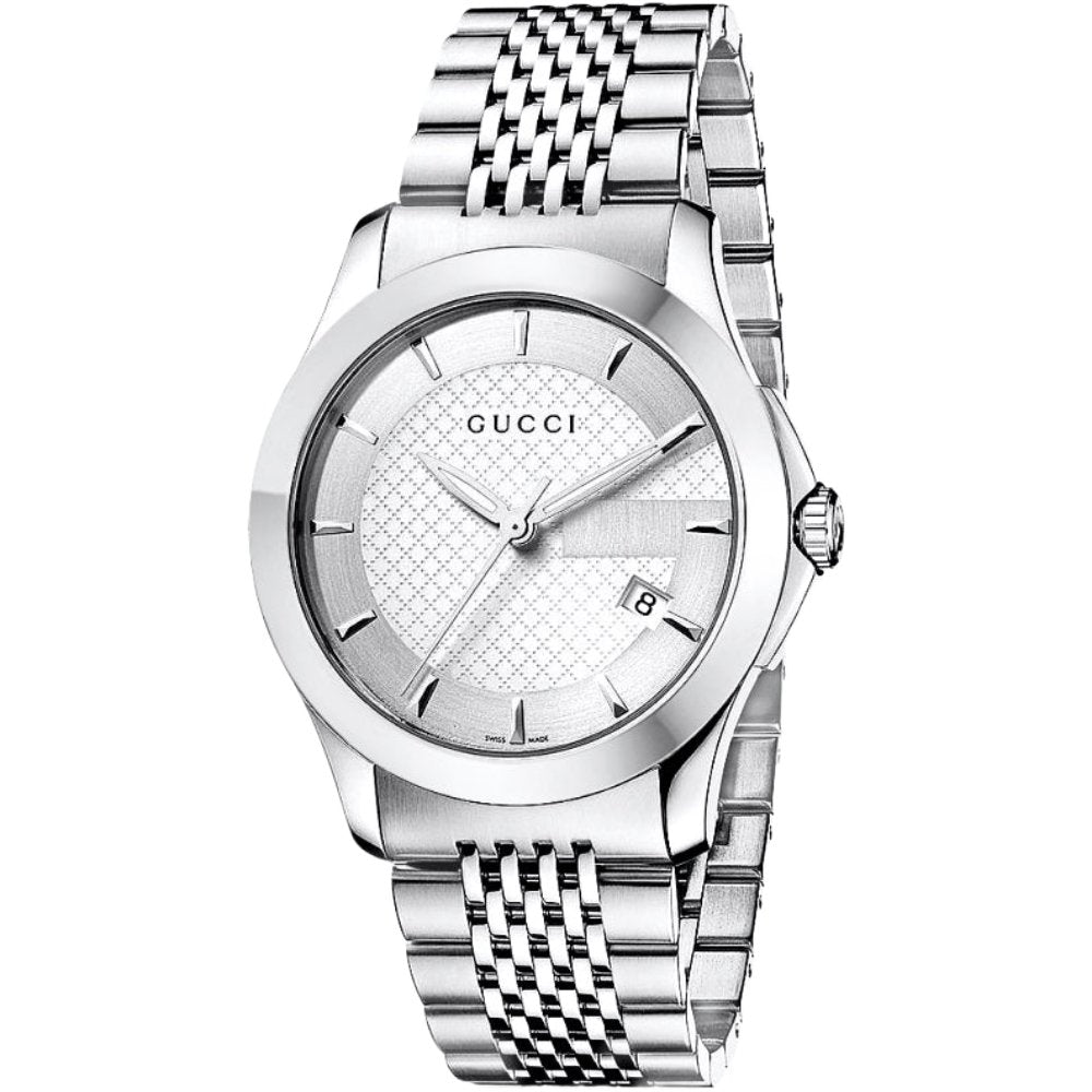 Gucci YA126401 G-Timeless Silbernes Zifferblatt Herrenuhr Image
