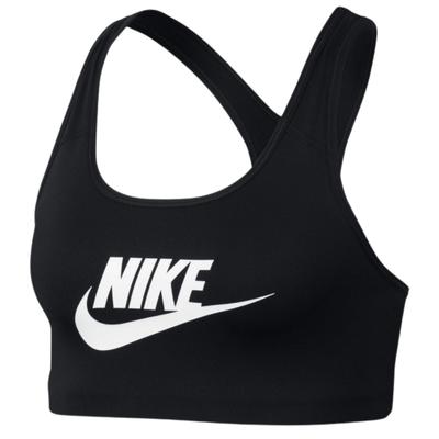 Nike Swoosh Logo Schwarzer Trainings-Sport-BH Image