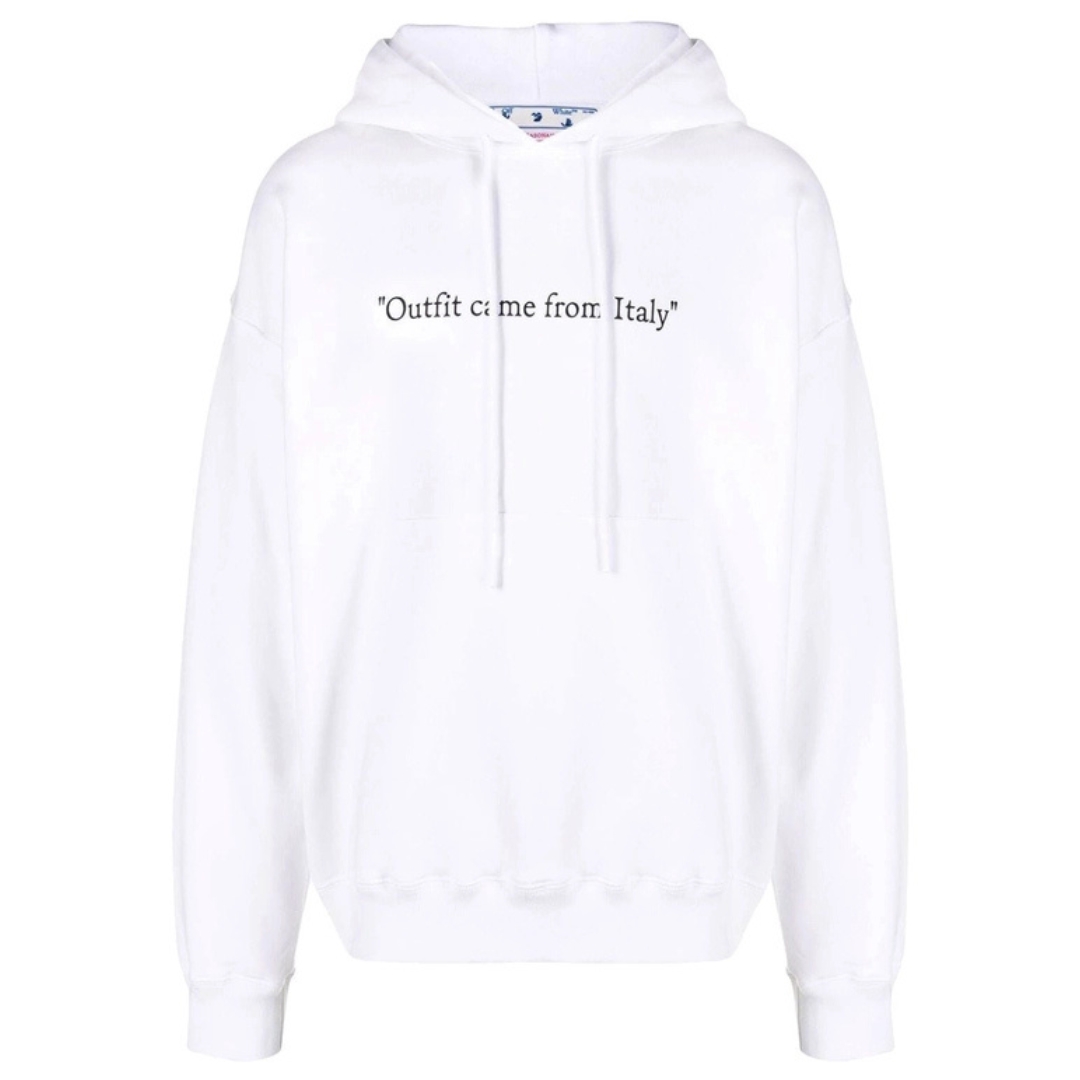 Off-White From Italy Design Weißer Skate-Fit-Hoodie