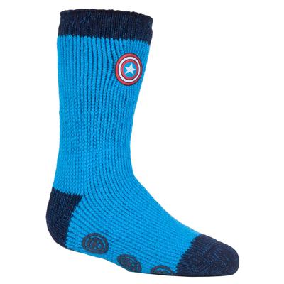 Wärmehalter - Kindercharakter rutschfeste 2.3 TOG Winter warme thermische Hausschuhsocken mit Greifern - Captain America Image