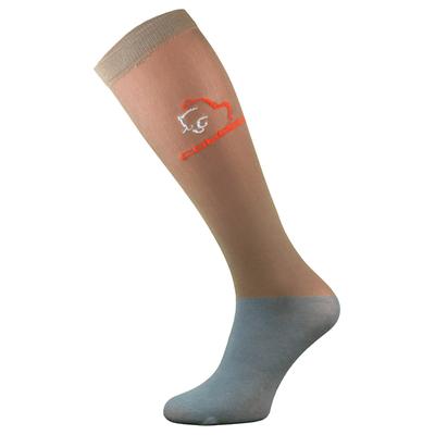 COMODO - Femme Chaussettes Equitation | Chaussettes Hautes Longues pour Eté - Beige Image