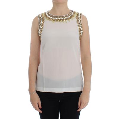 Dolce & Gabbana Damen Top mit weißen Kristallverzierungen Image
