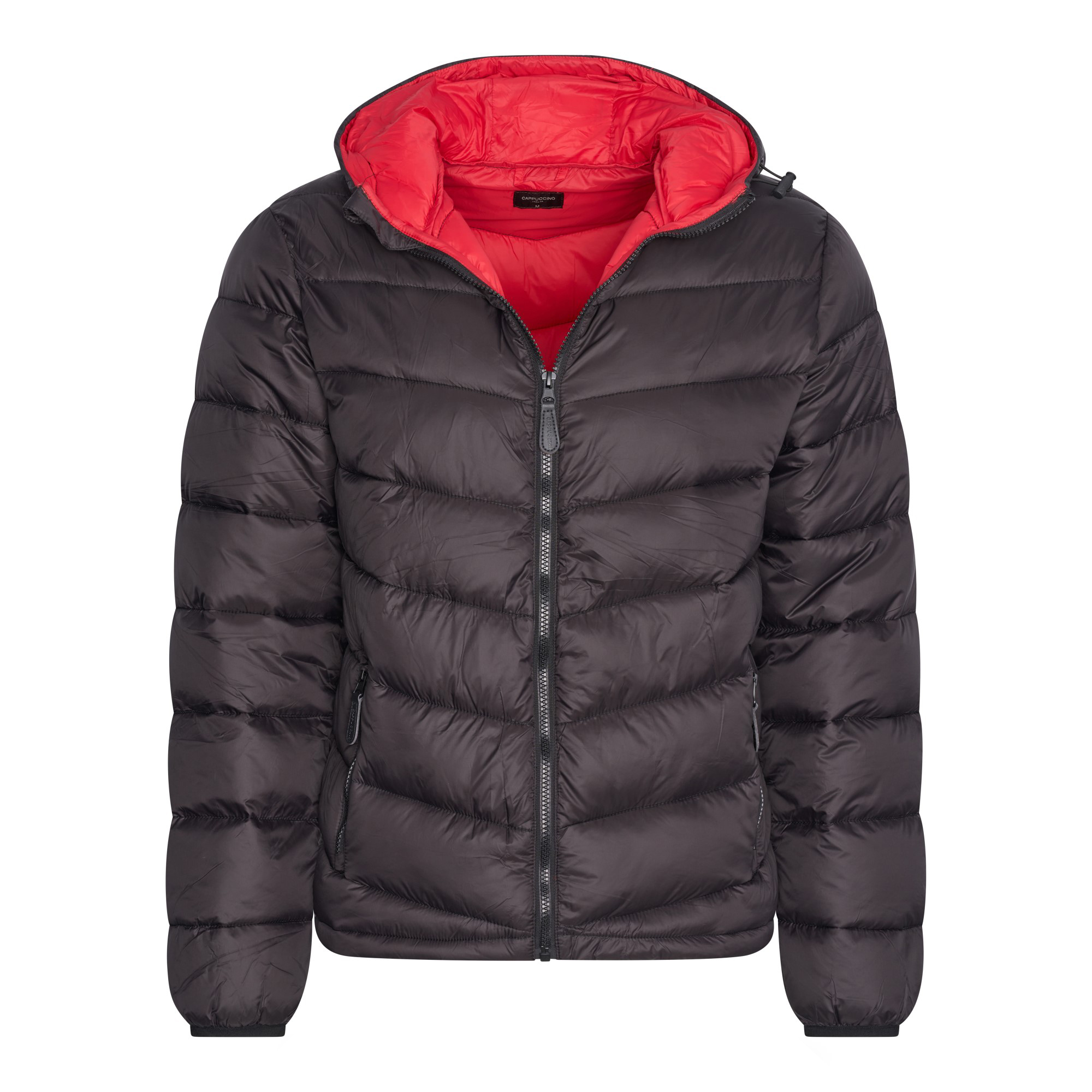 Hooded Winter Jacket Zwart von Cappuccino Italia in der farbe Schwarz und in größe M.