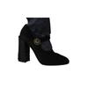 Dolce & Gabbana Damen Schwarze Kristall Mary Janes Stiefeletten Schuhe