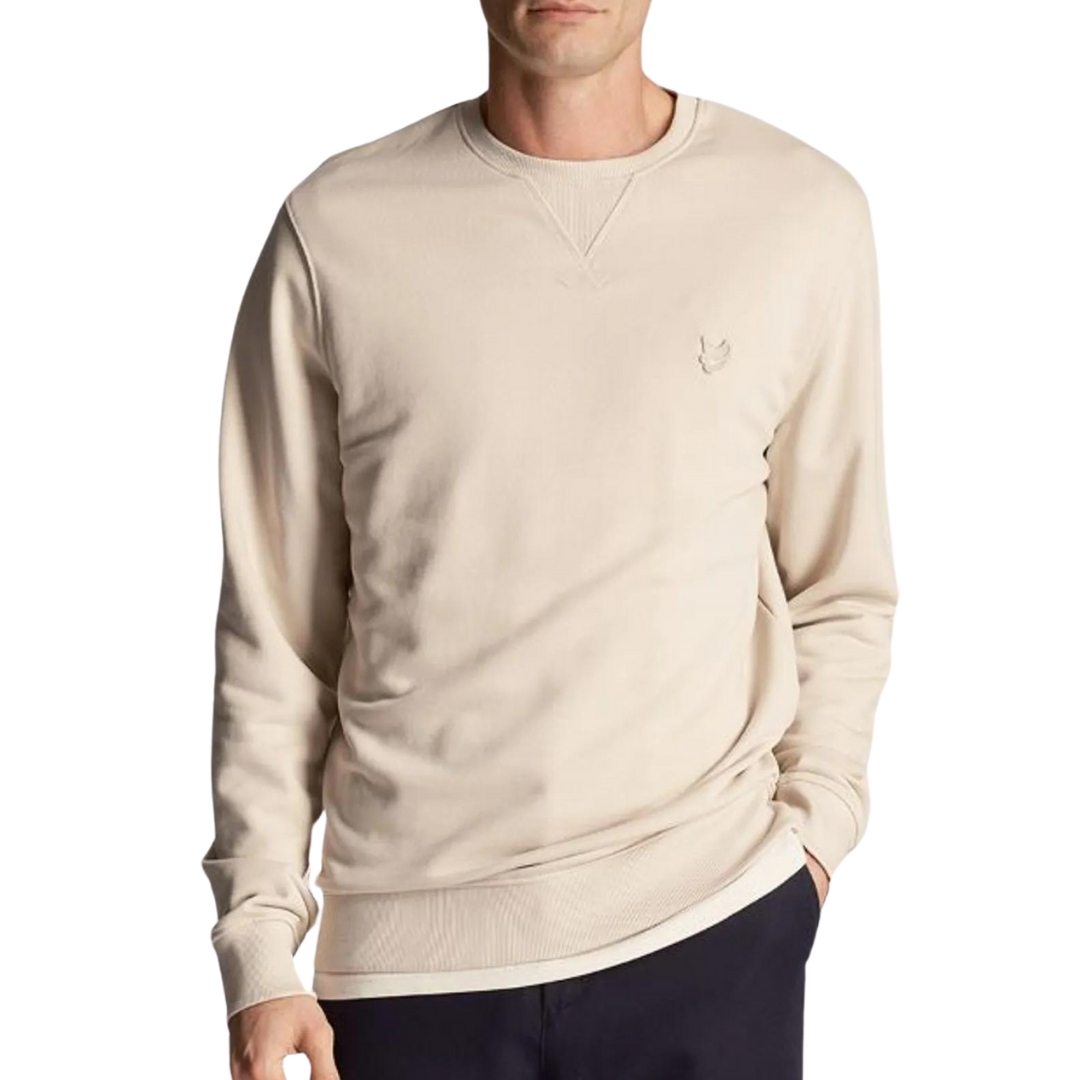 Lyle & Scott Tonal Eagle Logo Cremefarbenes Pullover-Sweatshirt Image