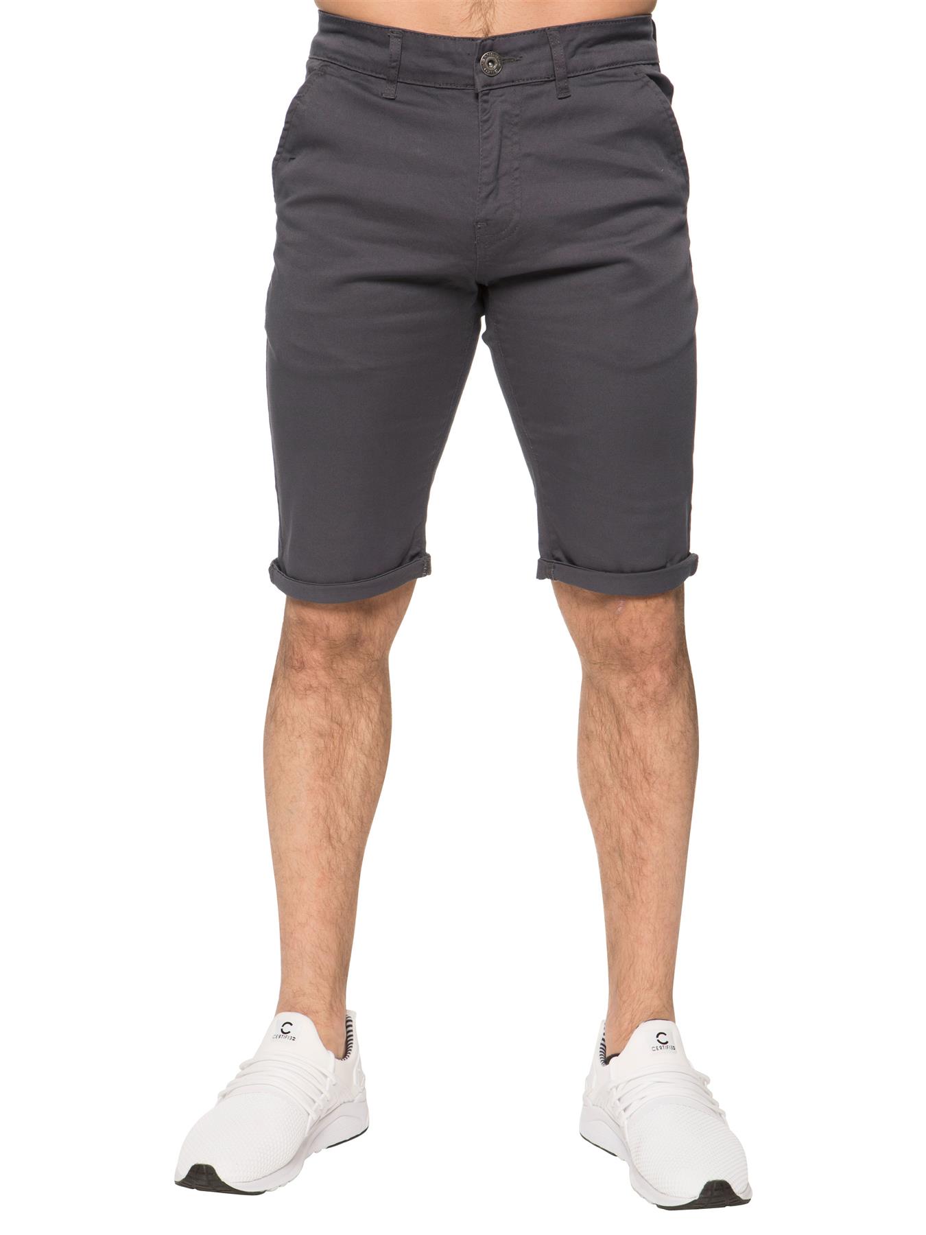 Enzo | Herren Slim Fit Stretch Chino Shorts - Grau Image