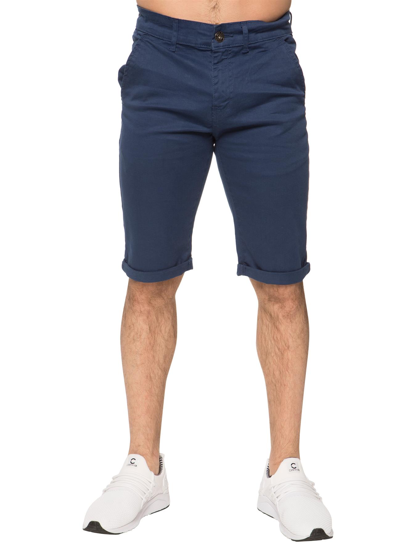Enzo | Herren Slim Fit Stretch Chino Shorts - Blau Image