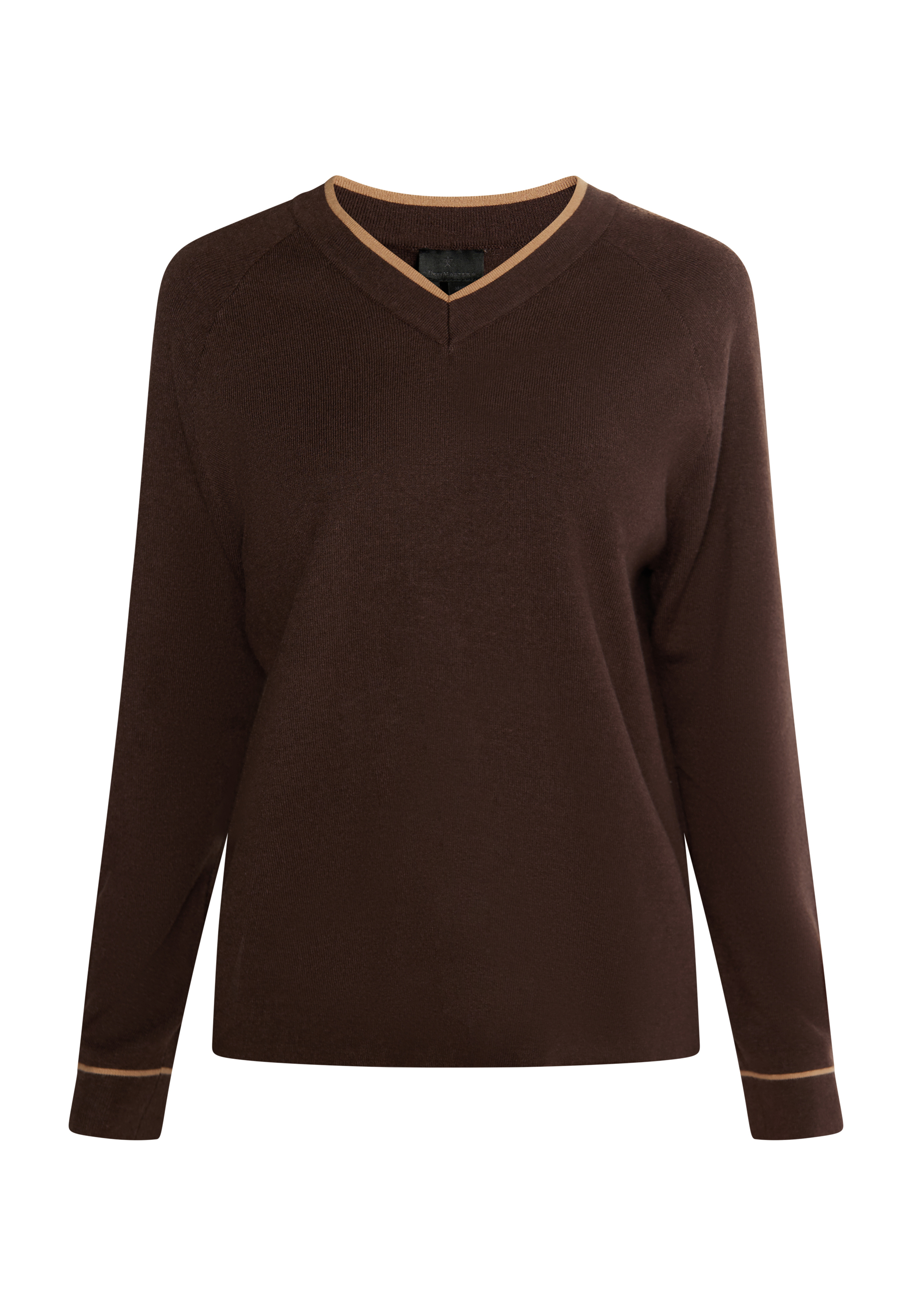Dreimaster Strickpullover Damen Dunkelbraun Sand Image