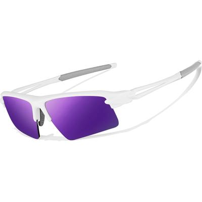 Zenni Round Sunglasses White With Purple Mirror Plastic Frame