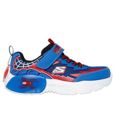 Skechers Boy's Creature Crawlers Sneaker | Size 2.0 | Blue/Red | Synthetic/Textile