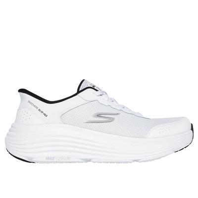 Skechers Men's Slip-ins: Max Cushioning Endeavour - Cardova Sneaker | Size 10.5 | White/Black | Textile/Synthetic/Leather | Machine Washable