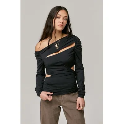 Lioness Untamed Long Sleeve Top - Black XS at Urban Outfitters