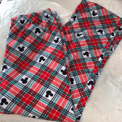 Disney Pants | Large Unisex / Mens Disney Plush Pajama Pants | Color: Green/Red | Size: L