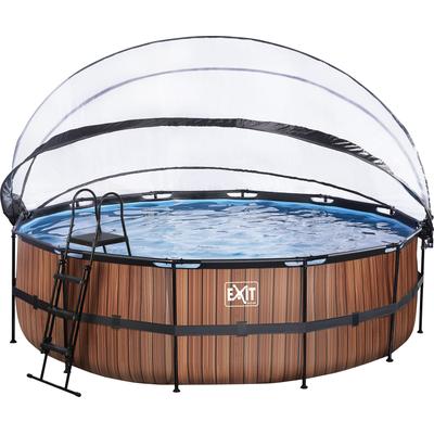 Framepool EXIT "inkl. multifunktionaler Poolabdeckung", braun, H:122cm Ø:488cm, Schwimmbecken, ØxH: 488x 122 cm, mit Sandfilteranlage und Sicherheitsleiter Image