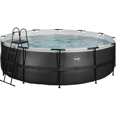 Framepool EXIT "inkl. Sicherheitsleiter", schwarz, H:122cm Ø:450cm, Schwimmbecken, ØxH: 450x122 cm, mit Sandfilteranlage Image
