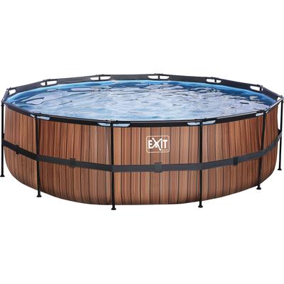 Framepool EXIT "inkl. Sicherheitsleiter", braun, H:122cm Ø:488cm, Schwimmbecken, ØxH: 488x122 cm, mit Sandfilteranlage