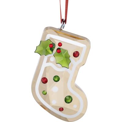 Dekohänger SWAROVSKI "Sammelfigur Holiday Cheers Lebkuchen Nikolausstiefel Ornament, 5681581", bunt (champagnerfarben, weiß, grün, rot, metallfarben), Dekohänger, B/H/T: 1,55cm x 4,65cm x 3,22cm, Kristallglas, Metall, Polyester, Swarovski Kristall,... Image
