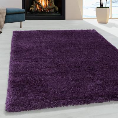 Hochflor-Teppich AYYILDIZ TEPPICHE "FLUFFY 3500", lila, B:80cm H:50mm L:150cm, Polypropylen (PP), Teppiche, Langflor, Shaggy, uni, robust, auch in rund erhältlich, Wohnzimmer Image