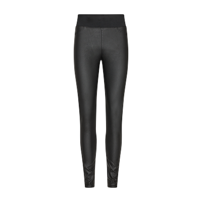 Jeggings FREEQUENT "FQSHANTAL", Damen, Gr. L, N-Gr, schwarz, Web, Obermaterial: 76% Viskose, 21% Polyamid, 3% Elasthan, unifarben, casual, slim fit lang, Hosen, mit breitem Stretchbund Image