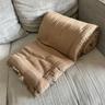 Edredon 100% gaze de coton / coton coloris taupe garni 80 x 200