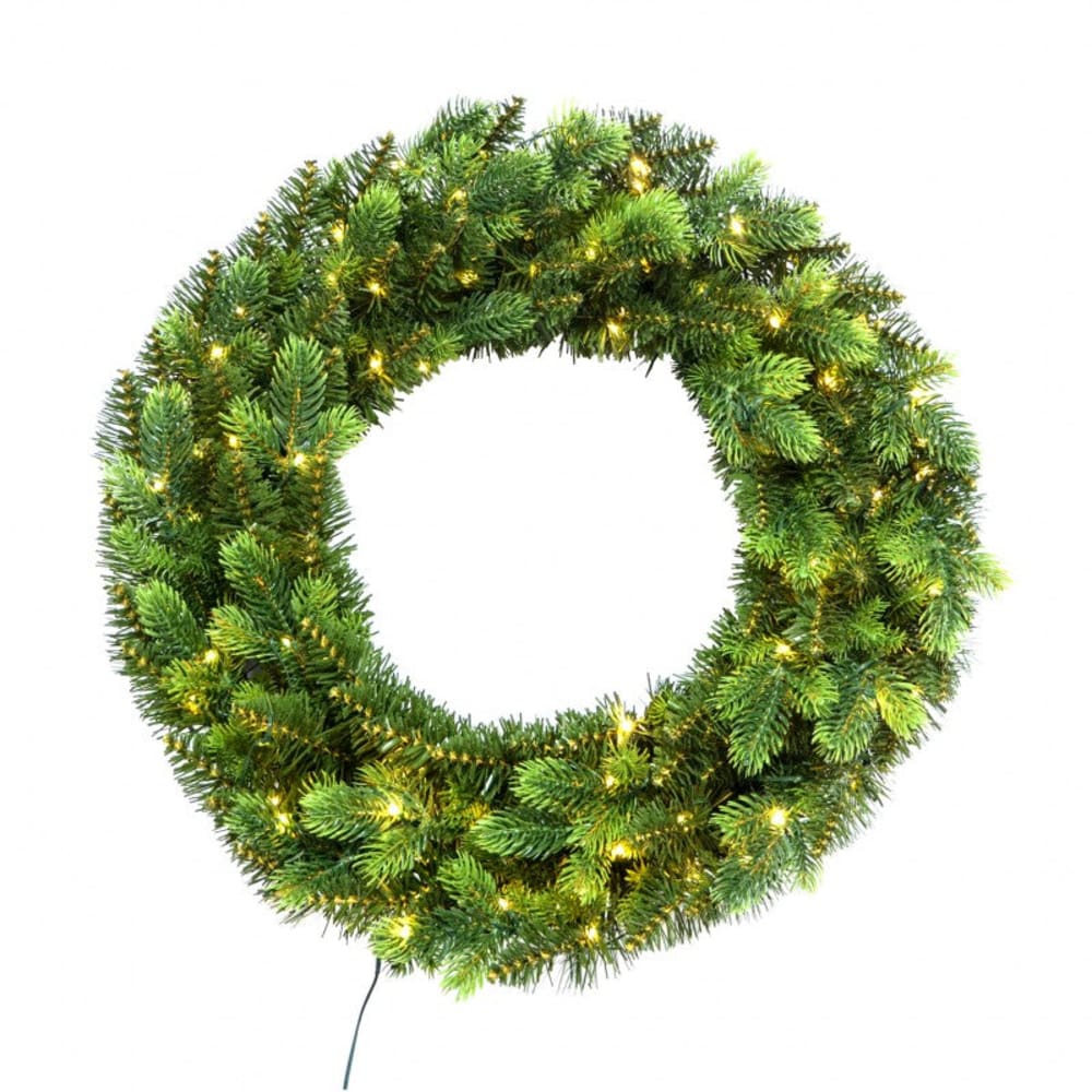 Corona di Natale artificiale verde con microled Ø 60 cm