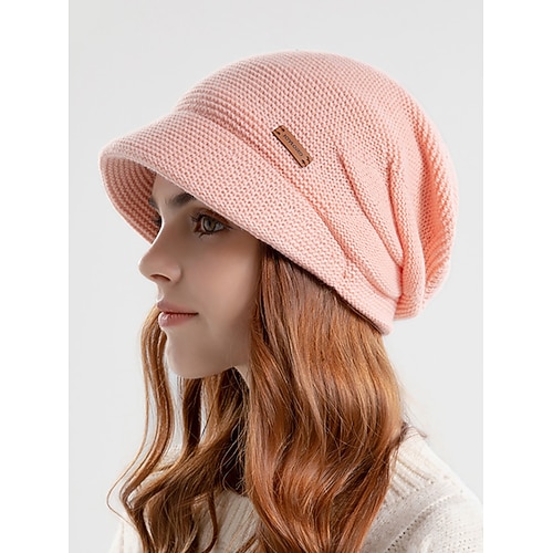 Damen-Wintermütze aus lässiger Strickmütze – gemütliche und stilvolle Wärme mit Krempe, ideal für die Freizeit und zum Tragen im Freien bei kaltem Wetter Image