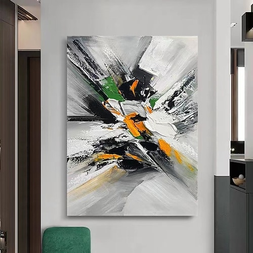 großes Ölgemälde mit Pattelmesser, handgemachtes Wabi-Sabi-Ölgemälde, handgemalte Wandkunst, schwarz-beige abstraktes Gemälde, großes schwarzes Gemälde, Wandkunst, Strukturgemälde, Wandkunst-Dekor Image