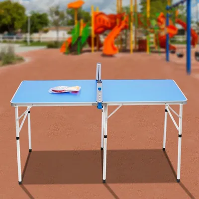 Foldable Ping Pong Table with Net, Portable Table Tennis Paddles and 4 Balls for Indoor Outdoor,