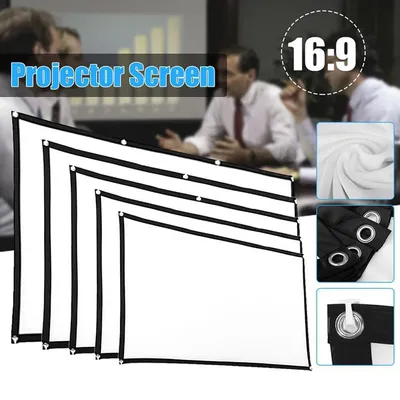 Portable 16:9 Simple Projector Curtain Set HD Display Screen Household Bedroom Decoration for Home