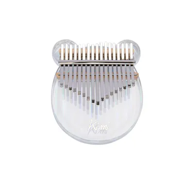 17 Key Thumb Piano Kalimba Acrylic Crystal Bear Shape Thumb Piano with Transparent Stand Portable