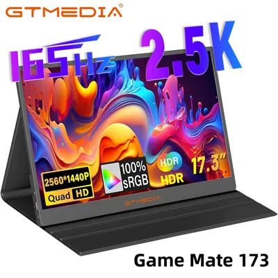 GTMEDIA 17.3Inch 2.5K Portable Monitor 165Hz 100% sRGB 2560*1440 IPS HD Display Game PC/Mobile