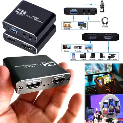 4K USB 3.0 HDMI-Compatible Video capture Card Box 1080P 60Hz HD Video Recorder Grabber For PS4 PC