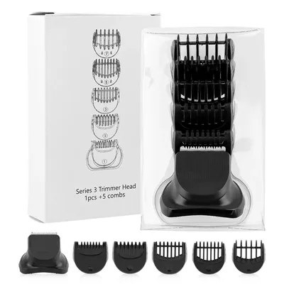 Easy Install Bathroom Beard Trimmer Attachment 5 Guide Combs Plastic Black Professional Home