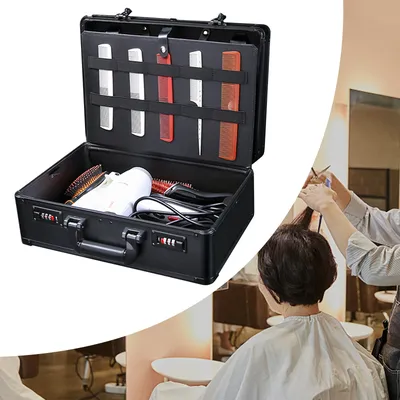 Hairdressing Toolbox Hair Stylist Clipper Scissors Comb Storage Box Carrying Barbershop Suitcase