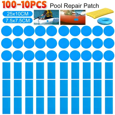 100-10pcs Swimming Pool PVC Repair Patch Swimming Pool Accessories Inflatable Boat Repair Patch