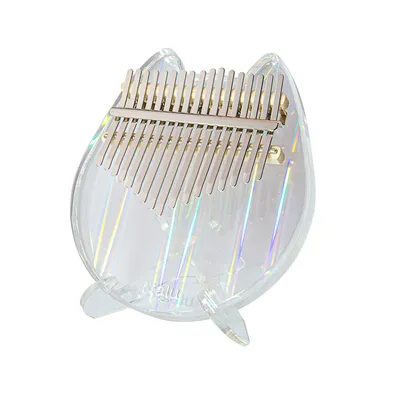 Kalimba Acrylic 17 Key Transparent kitten Thumb Piano Mbira with Tuner Hammer Holder Kalimba Case