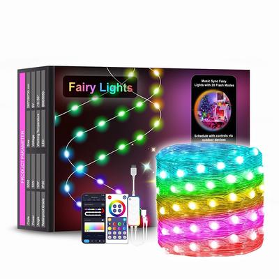 Smart LED Decorative String Lights, Wifi Control LED Fairy Lights-Leather Line Light with Tuya Intelligent Point Control, Graffiti WiFi Control Phantom for Christmas Day Party Decoration Light