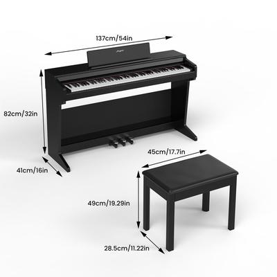 88 Key Weighted Hammer Digital Piano, Three Pedal, Power Supply, MIDI