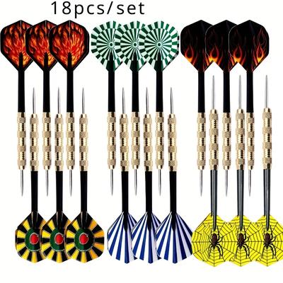 TEMU 18pcs Dart Set Steel - Metal Darts For Accuracy, For & Competitive