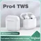 Pro 4 TWS cuffie Wireless auricolari Bluetooth-compatibile 5.3 cuffie impermeabili con microfono per