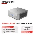 MINISFORUM Mini PC UM680 Slim AMD Ryzen 7 6800H Mini Finestra del computer 11 DDR5 32GB 1TB SSD UM870 Slim AMD Ryzen 7 8745H PC da gioco