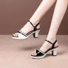 Sommer Schuhe Frauen High Heels Sandalen Peep Toe Elegante Damen Platz Ferse 5cm Casual Frau Schuhe