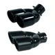 Universale 63mm Ingresso Auto Doppio Barbel Punta di Scarico Posteriore Tubo di Coda Silenziatore Uscita in Titanio Nero Accessori per Auto in Acciaio Inossidabile