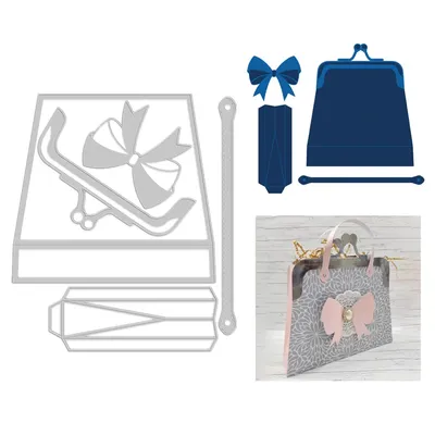 2023 The Big Bow Frame Purse Die Set Metal Cutting Dies Scrapbooking Accessories Die Cut Embossing