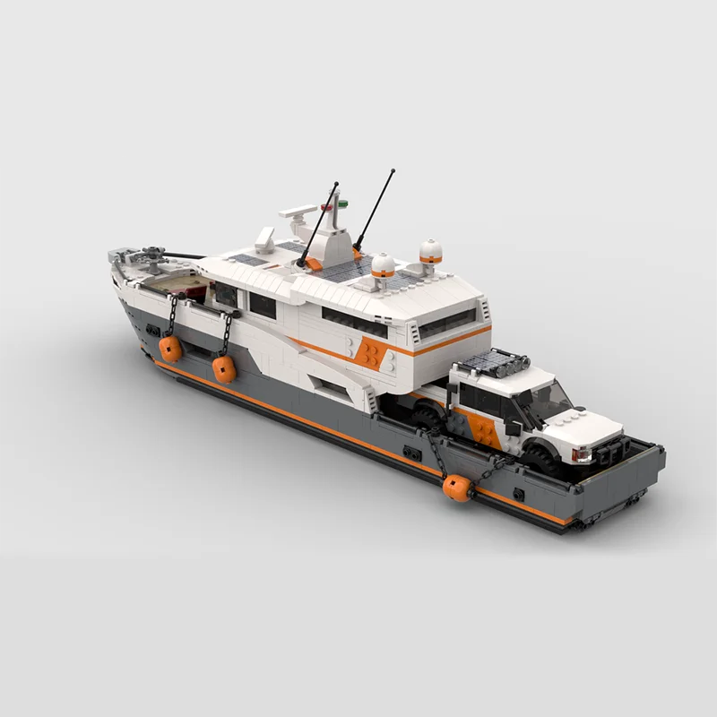 Modello salvadanaio militare Moc-155372, mattoncini da costruzione, yacht d'avventura, mattoncini modulari, regali, giocattoli natalizi, set fai da te come