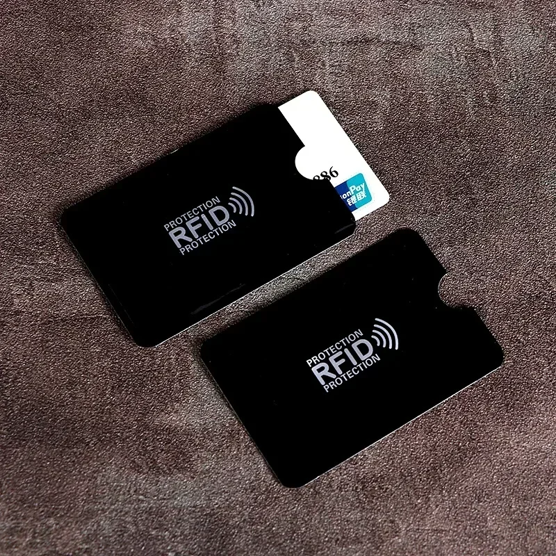 Farbe RFID Blocking Kredit Bank Karte Ärmeln Schutz Aluminium Folie Anti-Scan Karte Halter Access Control Karte Keeper Fall Image