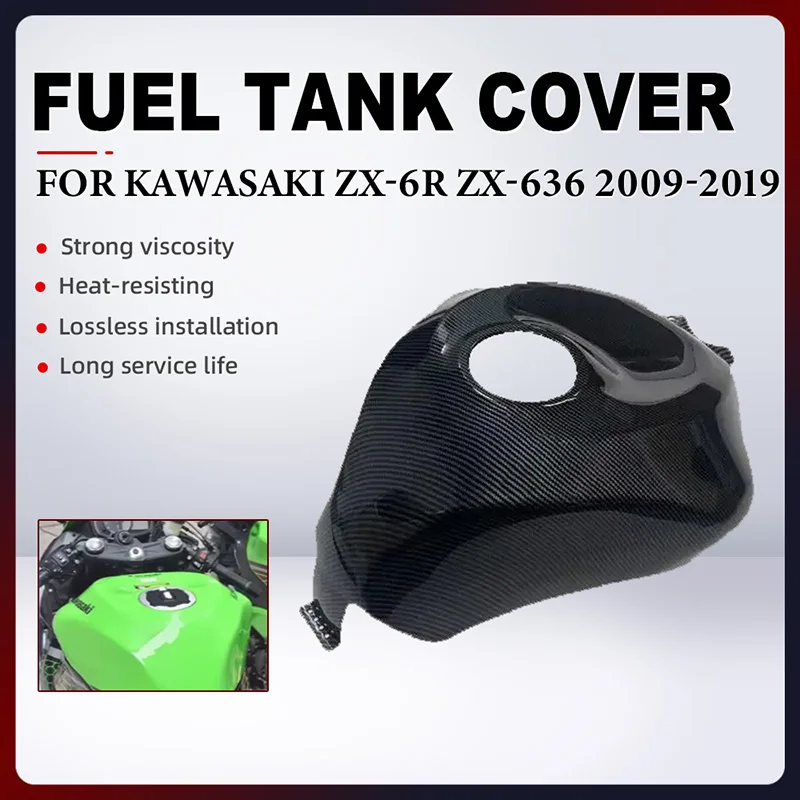 Moto Tappo Del Serbatoio Del Carburante Copertura Per Kawasaki ZX-6R ZX-636 ZX6R ZX 6R 2009-2019 ABS Vernice Al Carbonio Moto Proteggere Il Serbatoio copertura