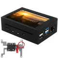Raspberry Pi 4 Custodia in metallo Display da 3,5 pollici Custodia protettiva in metallo con ventola