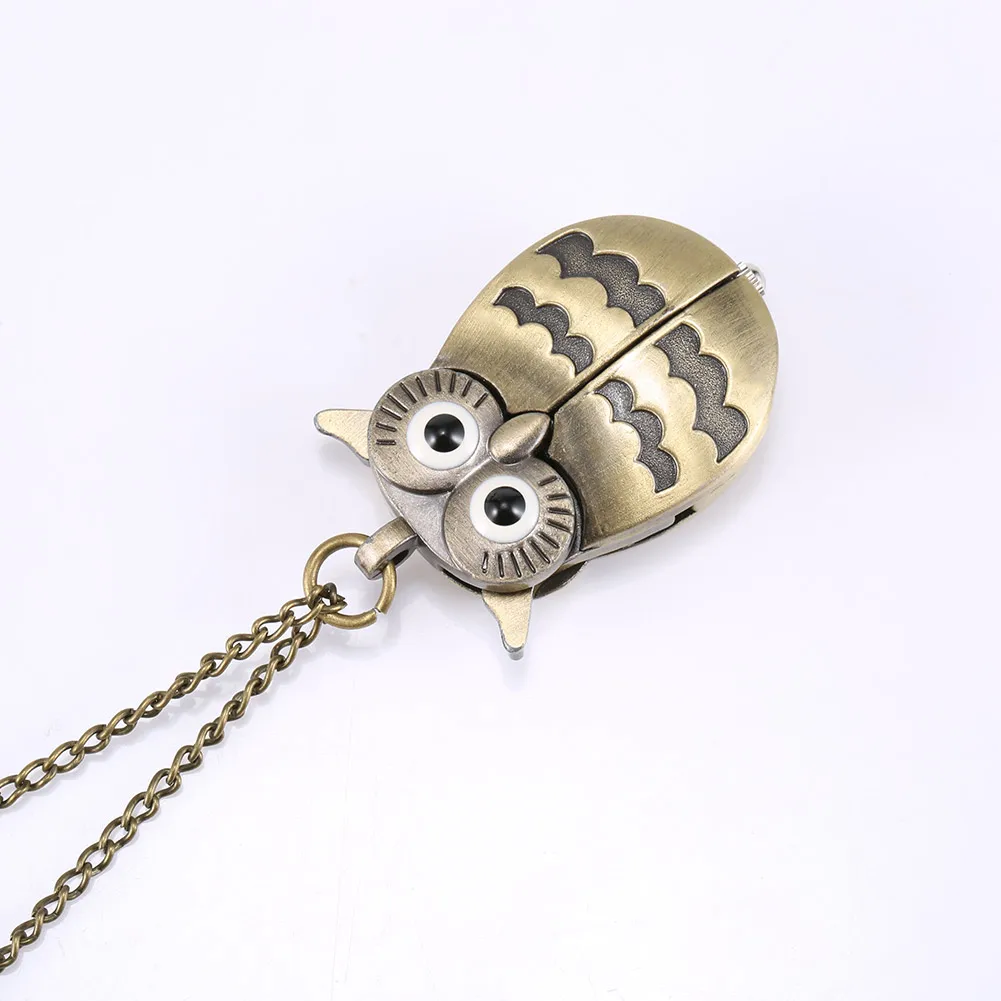 Mode Vintage Männer Frauen Legierung Retro Eule Form Uhr Anhänger lange Halskette Kette Uhren Geburtstags geschenke Image